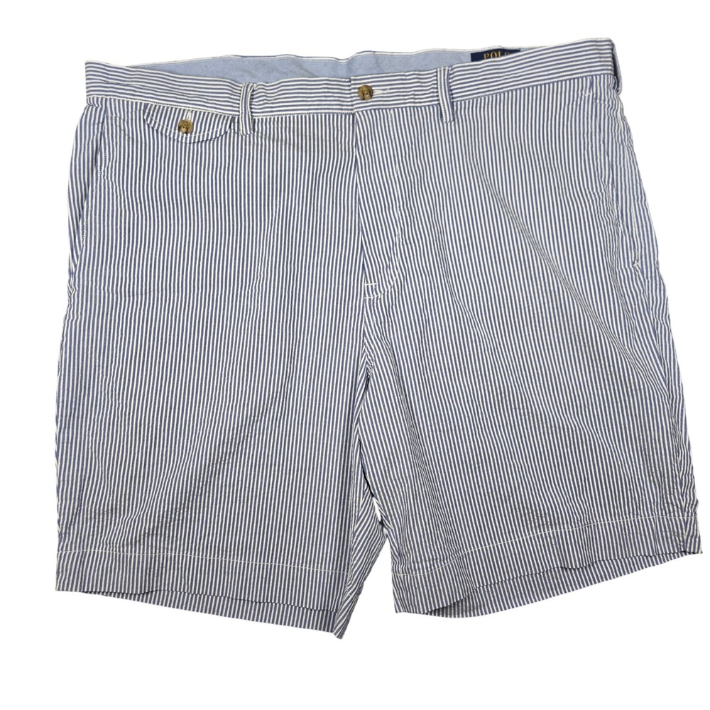 Polo Ralph Lauren Mens 40 Stretch Classic Fit Seersucker Striped Shorts Blue